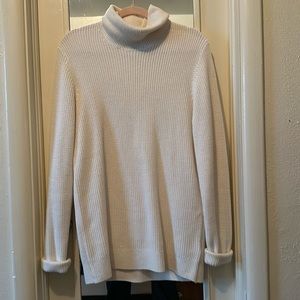 White Knit Turtleneck Sweater